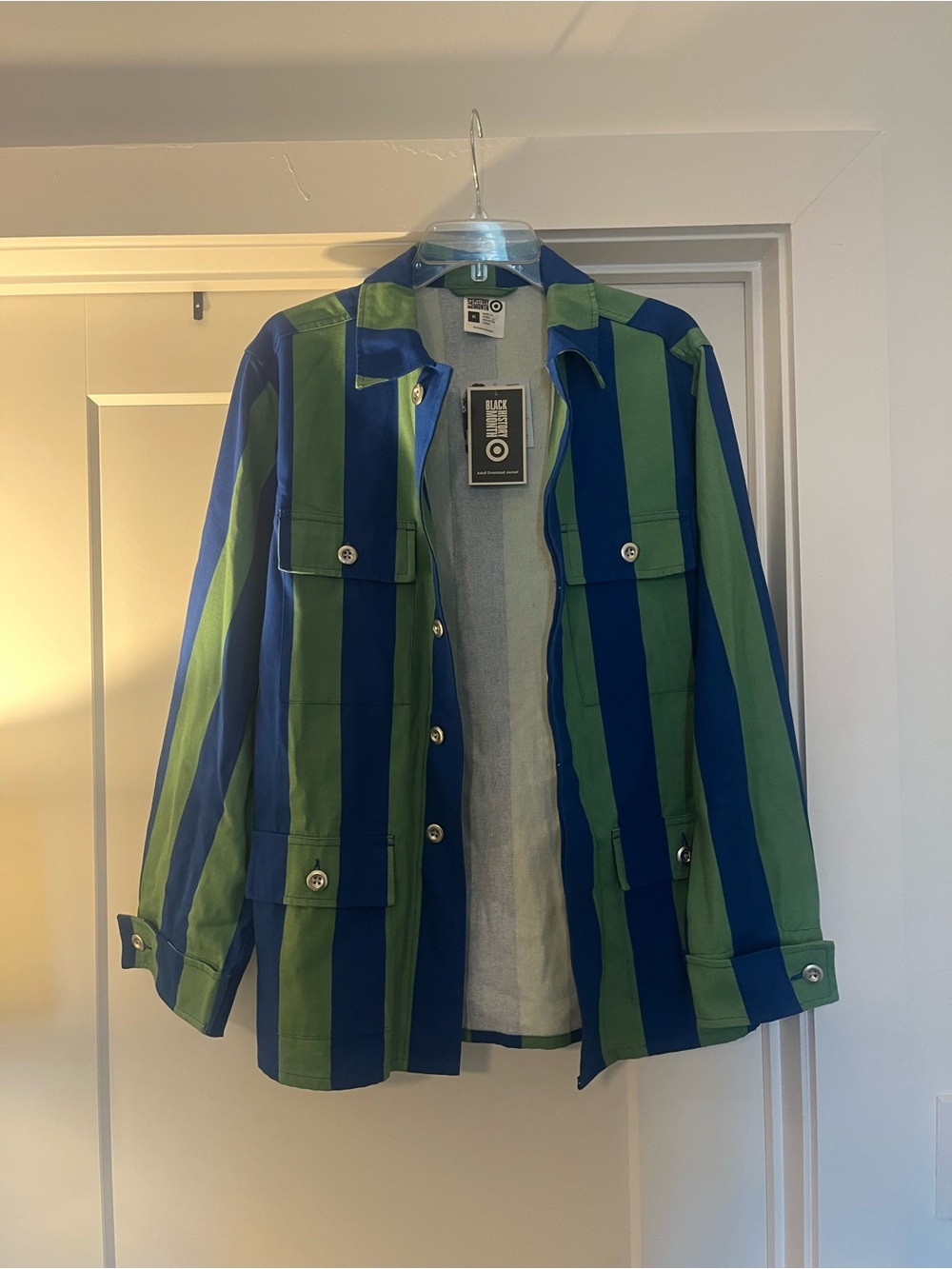 Target Blue & Green Striped Denim Jacket